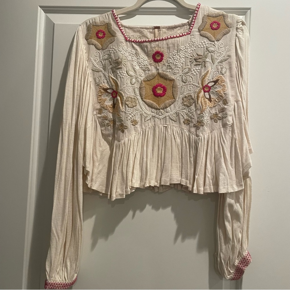 Free People Claudine Embroidered Top - Picture 3 of 5